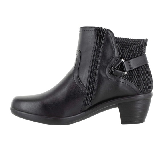 Easy Street Women's Dawnta Pleated Ankle Boots sz 8 Wide Black - Picture 2 of 6